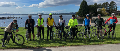 Cyclists at Lake Washington